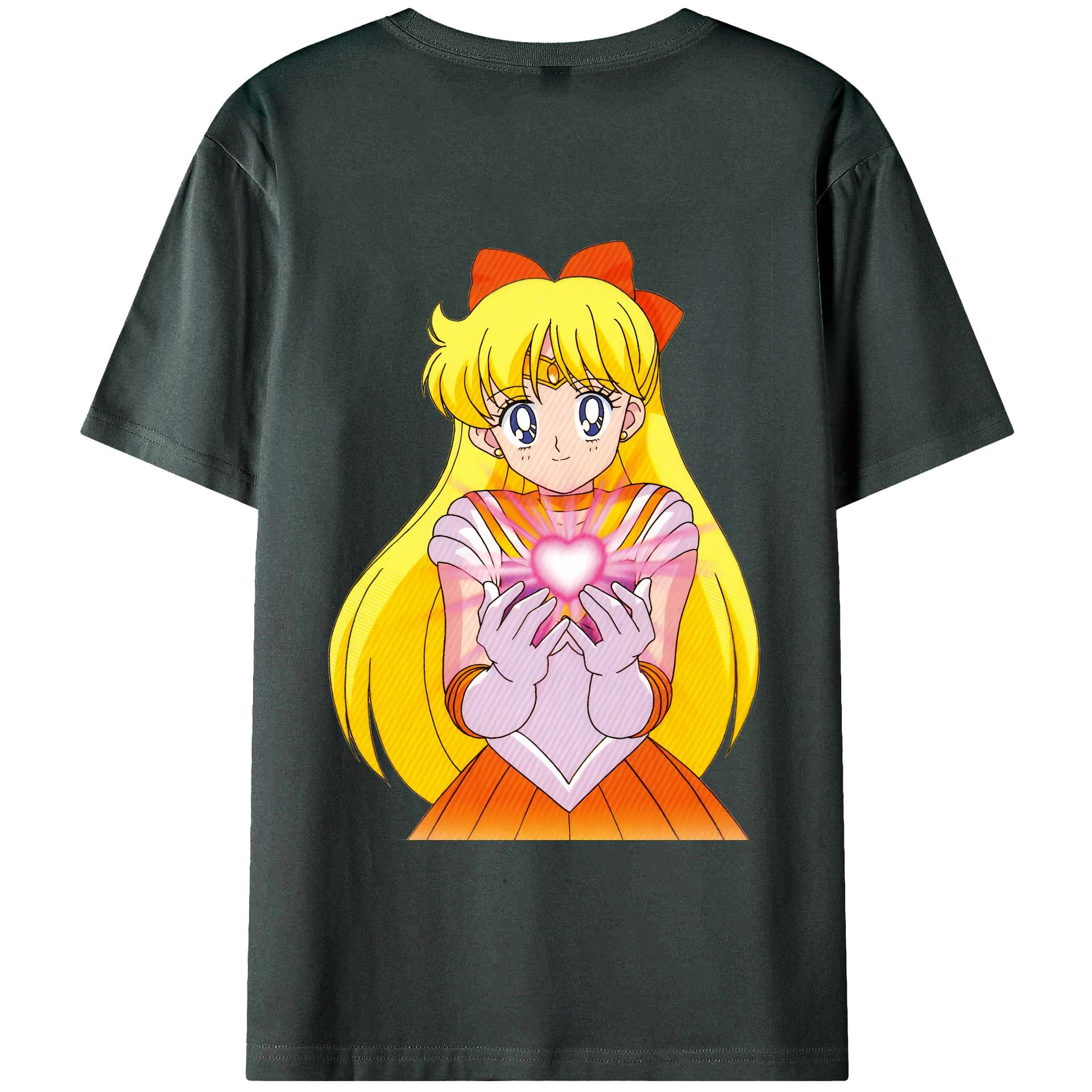 （画像用） 美少女戦士セーラームーン 愛野 美奈子 あいの みなこ Sailor Moon Aino Minako 綿100％ メンズ半袖Tシャツ（バックプリント） 通気性